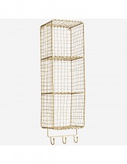 WIRE SHELF BRASS WITH HOOKS 70 - CABINETS, SHELVES